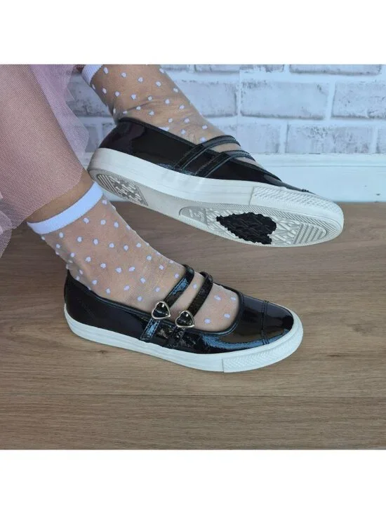 ⭐Converse Dainty Mary Jane Dark Romance Sz 9.5 Women shoes Sneaker Black A13654C - Picture 9 of 12